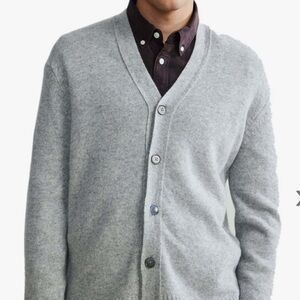 NN07 Wool Cardigan in Light Grey Melange